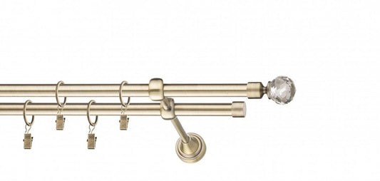 Galerie metalica Cristal dubla 16mm x 1.6m, antique brass (auriu antic)