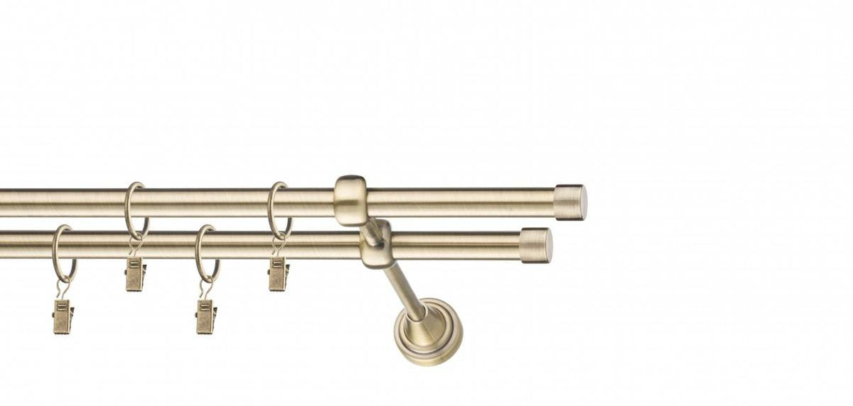 Galerie metalica Luna dubla 16mm x 1.6m, antique brass (auriu antic)