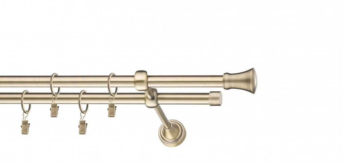 Galerie metalica Monaco dubla 16mm x 1.6m, antique brass (auriu antic)