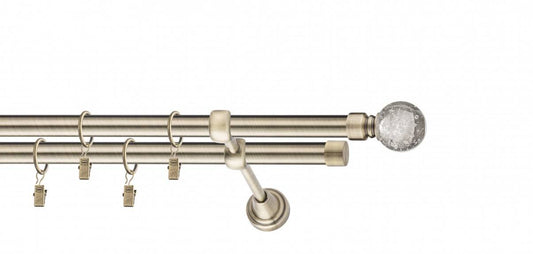 Galerie metalica Buble dubla 19mm x 1.6m, antique brass (auriu antic)