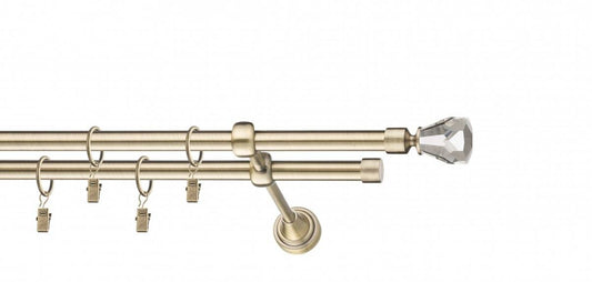 Galerie metalica Cristal dubla 19mm x 1.6m, antique brass (auriu antic)