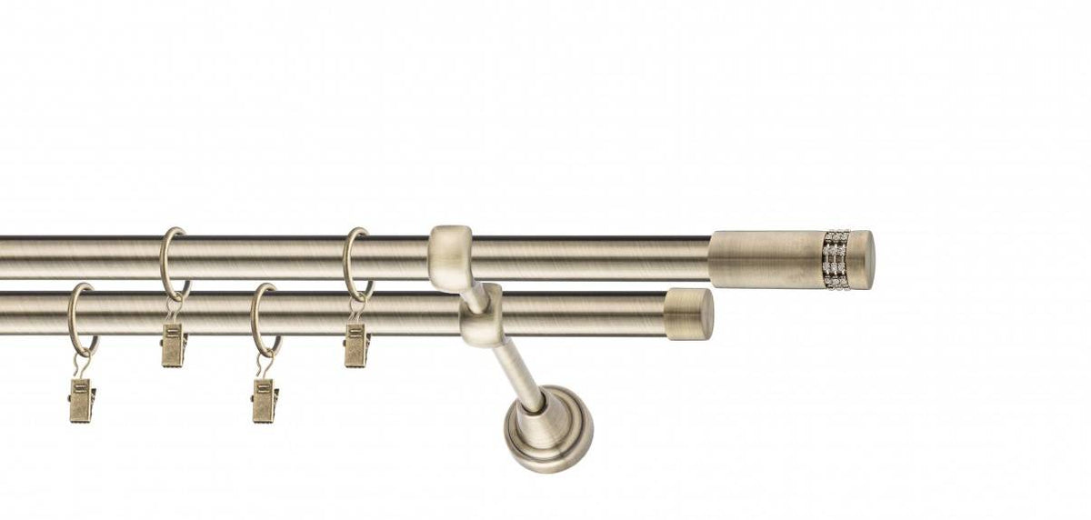 Galerie metalica Dios dubla 19mm x 1.6m, antique brass (auriu antic)
