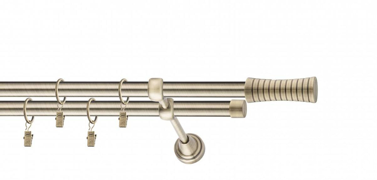 Galerie metalica Febris dubla 19mm x 1.6m, antique brass (auriu antic)