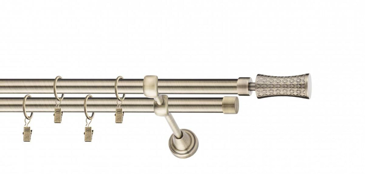 Galerie metalica Jaris dubla 19mm x 1.6m, antique brass (auriu antic)