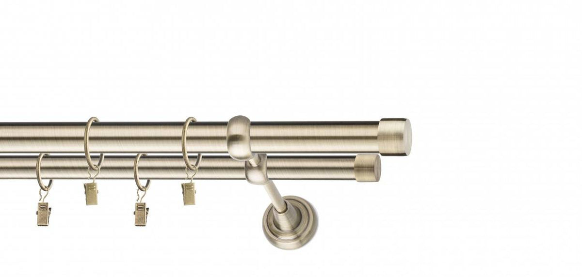 Galerie metalica Luna dubla 19mm x 1.6m, antique brass (auriu antic)