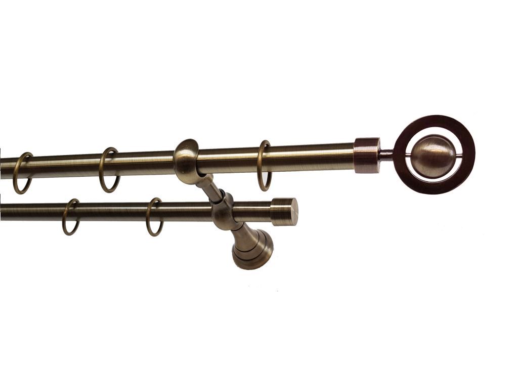Galerie metalica Seti dubla 19mm x 1.6m, antique brass (auriu antic)