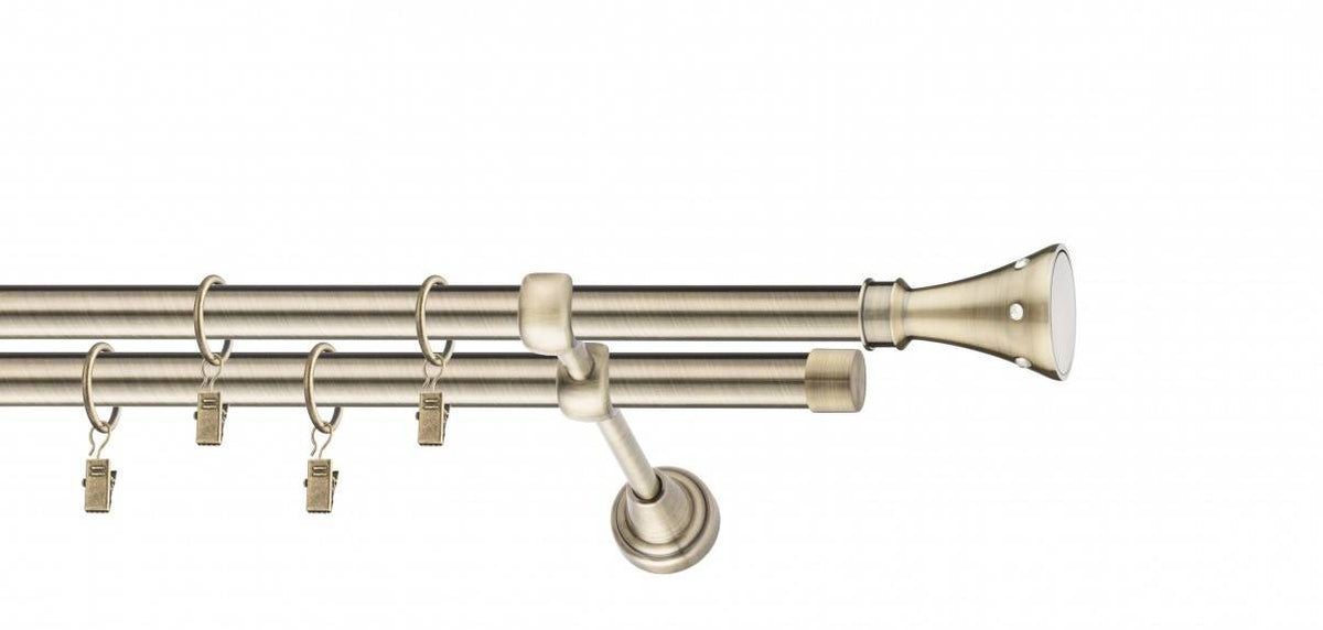 Galerie metalica Sigma dubla 19mm x 1.6m, antique brass (auriu antic)
