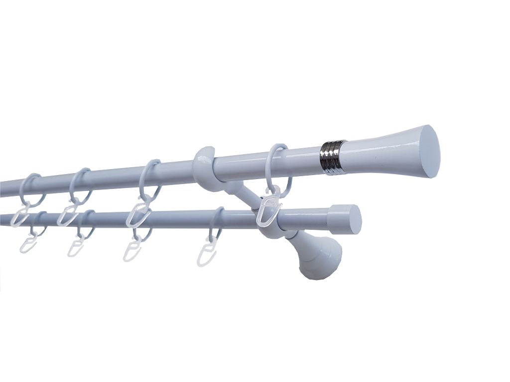 Galerie metalica Ahile dubla 19mm x 1.6m, Alb
