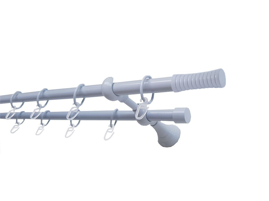 Galerie metalica Febris dubla 19mm x 1.6m, Alb