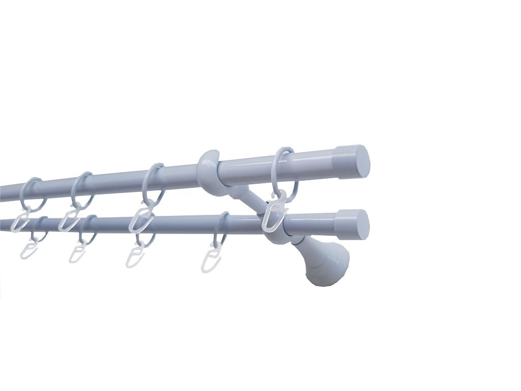 Galerie metalica Luna dubla 19mm x 1.6m, Alb