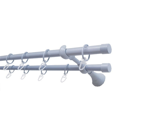 Galerie metalica Luna dubla 19mm x 1.6m, Alb