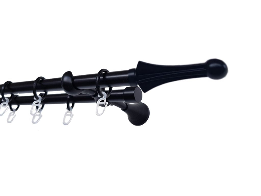 Galerie metalica Robin dubla 19mm x 1.6m, Negru