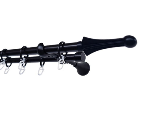 Galerie metalica Robin dubla 19mm x 1.6m, Negru