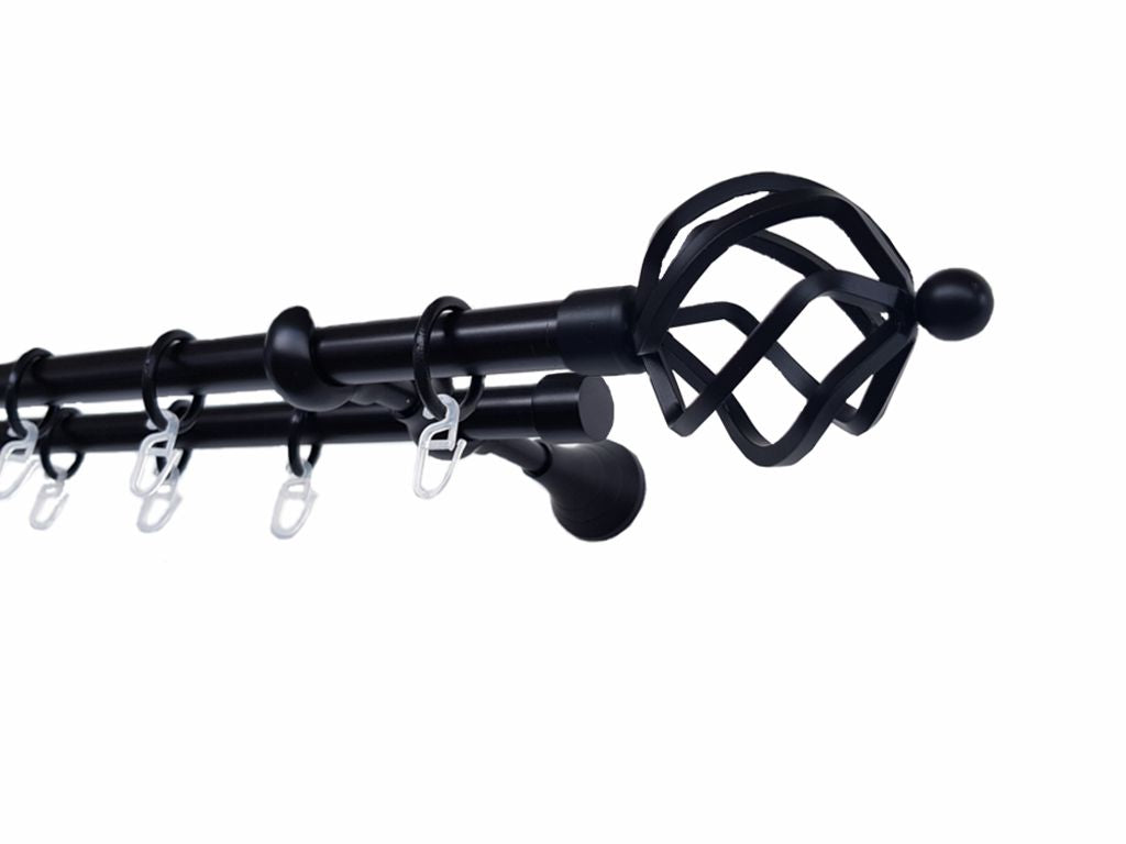 Galerie metalica Torso dubla 19mm x 1.6m, Negru