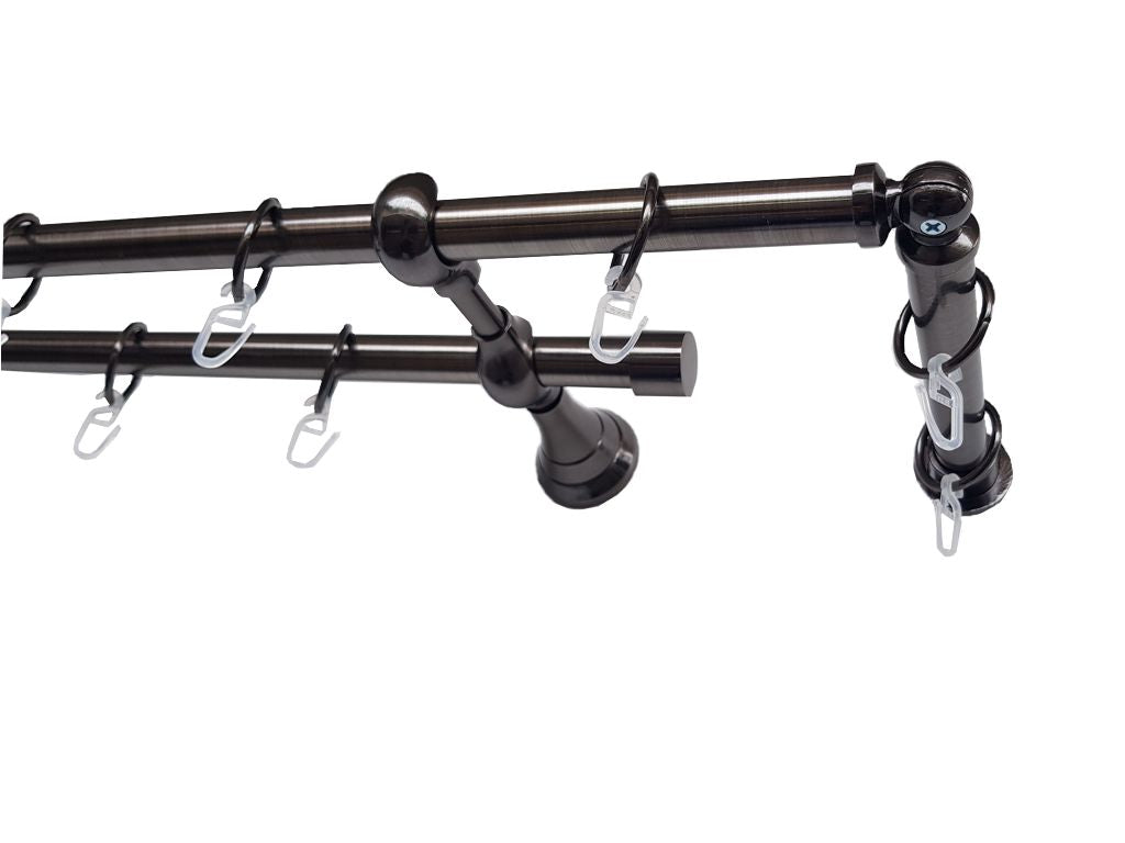 Galerie metalica Blackout dubla 19mm x 1.6m, Black Nickel