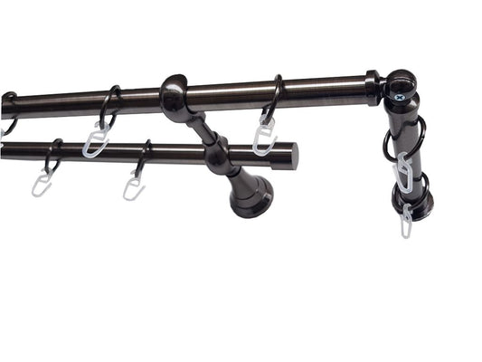 Galerie metalica Blackout dubla 19mm x 1.6m, Black Nickel