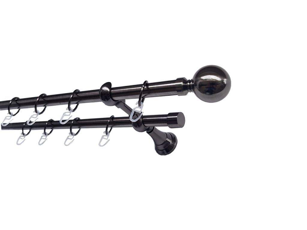 Galerie metalica Kalisto dubla 19mm x 1.6m, Black Nickel