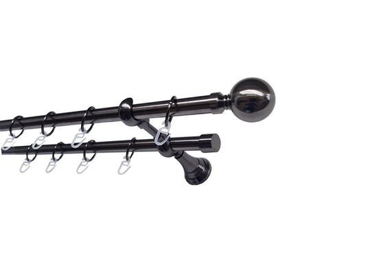 Galerie metalica Kalisto dubla 19mm x 1.6m, Black Nickel