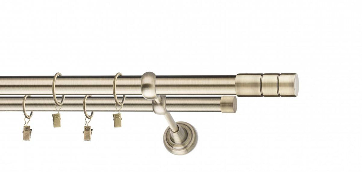 Galerie metalica Ciel dubla 25mm x 2.0m, antique brass (auriu antic)