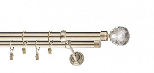 Galerie metalica Cristal dubla 25mm x 1.6m, antique brass (auriu antic)