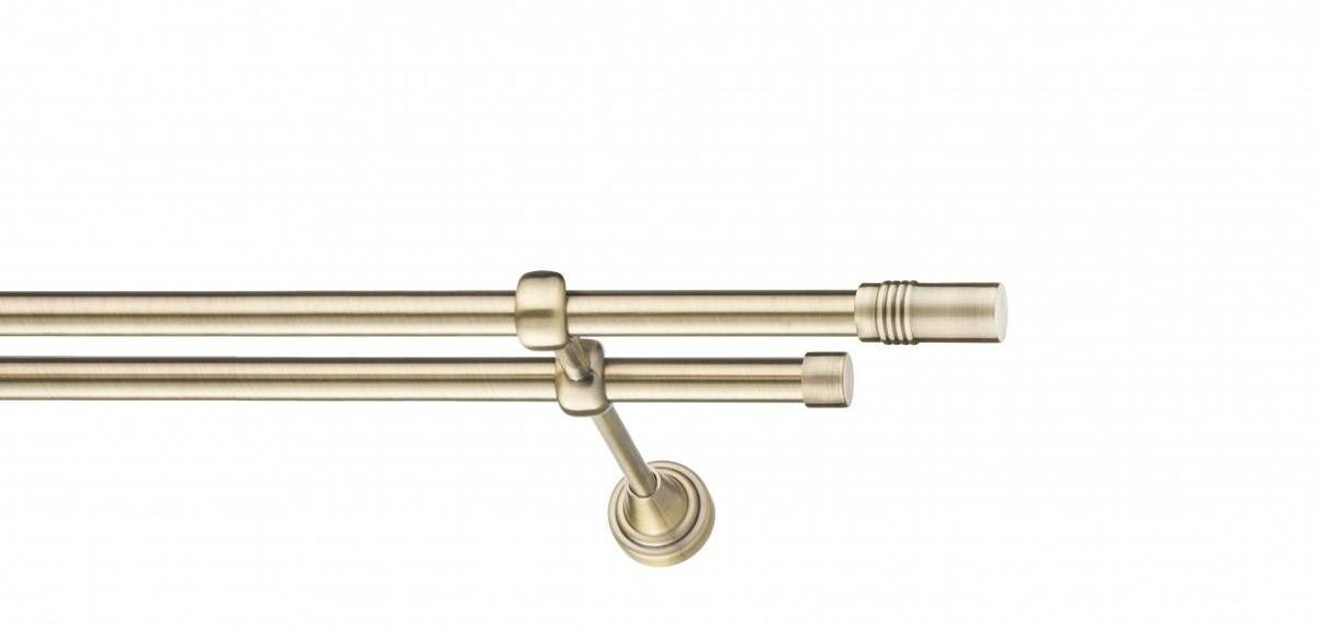 Galerie Metalică Celtex, dublă, clasic, fără inele, 16mm, antique brass (auriu antic)
