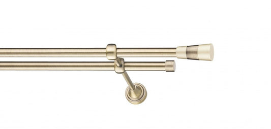 Galerie Metalică Doris, dublă, clasic, fără inele, 16mm, antique brass (auriu antic)
