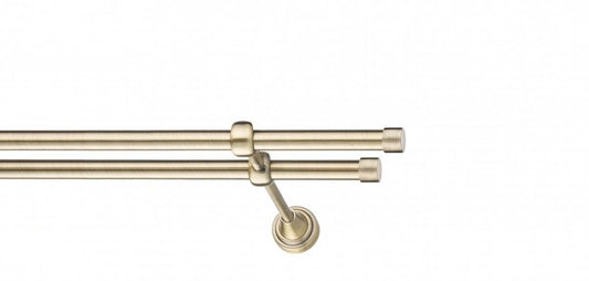 Galerie Metalică Luna, dublă, clasic, fără inele, 16mm, antique brass (auriu antic)
