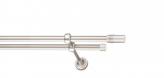 Galerie Metalică Celtex, dublă, clasic, fără inele, 16mm, satin nichel (argintiu mat)
