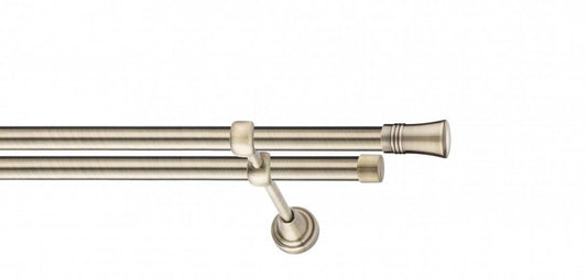 Galerie Metalică Capri, dublă, clasic, fără inele, 19mm, antique brass (auriu antic)