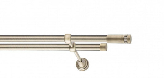 Galerie Metalică Dios, dublă, clasic, fără inele, 19mm, antique brass (auriu antic)