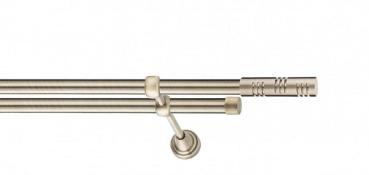 Galerie Metalică Elis, dublă, clasic, fără inele, 19mm, antique brass (auriu antic)