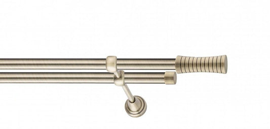 Galerie Metalică Febris, dublă, clasic, fără inele, 19mm, antique brass (auriu antic)