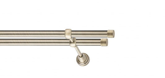 Galerie Metalică Luna, dublă, clasic, fără inele, 19mm, antique brass (auriu antic)