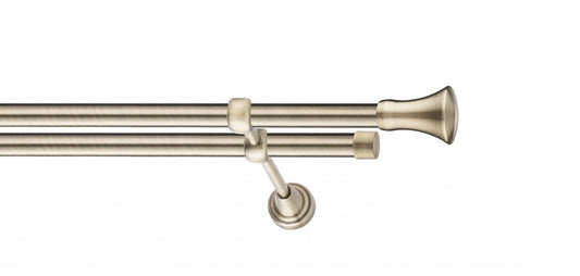 Galerie Metalică Monaco, dublă, clasic, fără inele, 19mm, antique brass (auriu antic)
