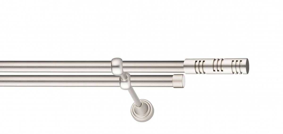 Galerie Metalică Elis, dublă, clasic, fără inele, 19mm, satin nichel (argintiu mat)