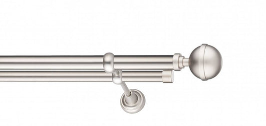 Galerie Metalică Kalisto, dublă, clasic, fără inele, 19mm, satin nichel (argintiu mat)