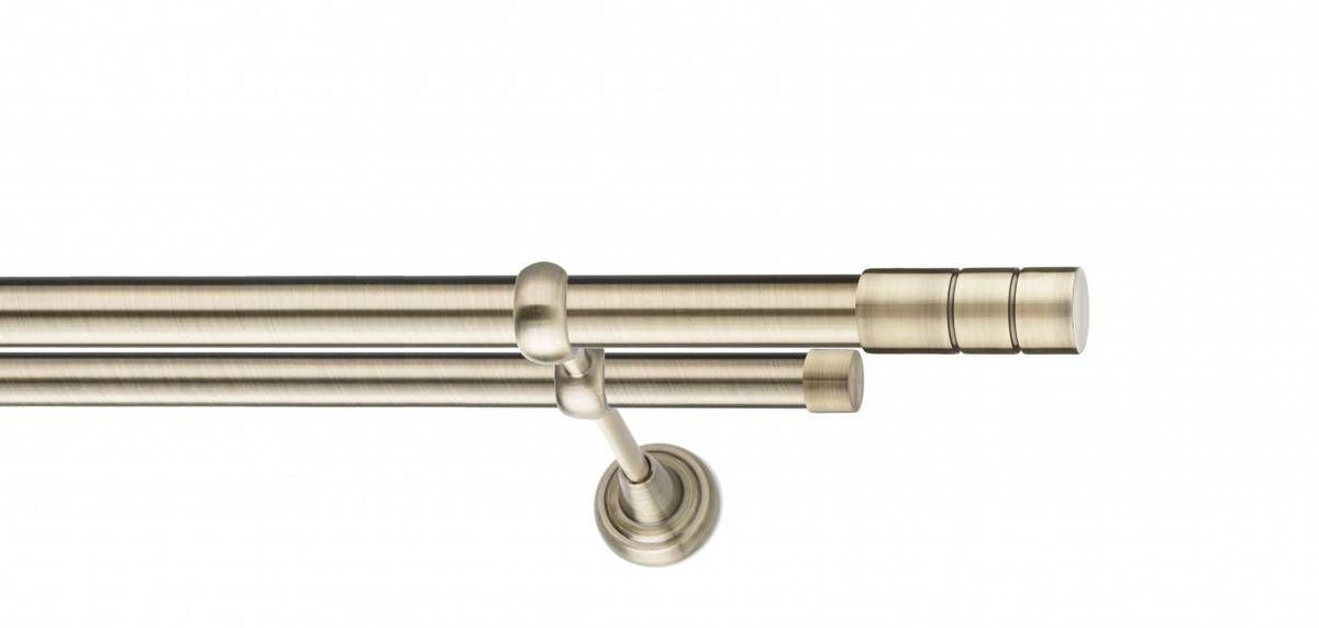 Galerie Metalică Ciel, dublă, clasic, fără inele, 25mm, antique brass (auriu antic)