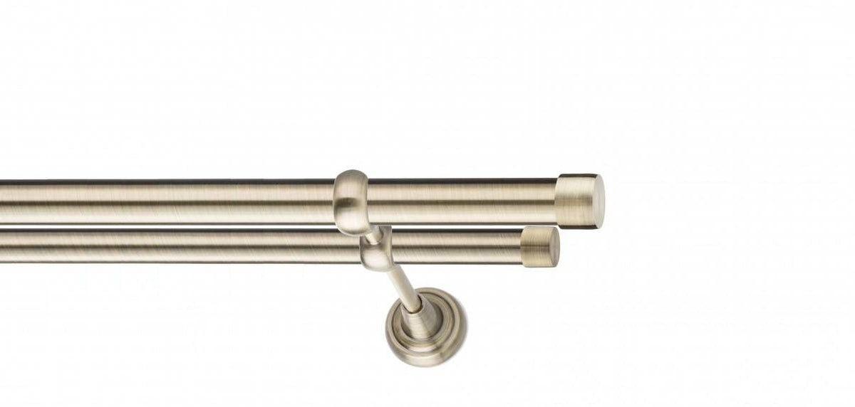 Galerie Metalică Luna, dublă, clasic, fără inele, 25mm, antique brass (auriu antic)