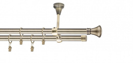Galerie metalica Conic dubla de tavan 16mm x 1.6m, antique brass (auriu antic)