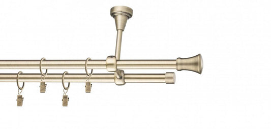 Galerie metalica Monaco dubla de tavan 16mm x 1.6m, antique brass (auriu antic)