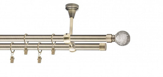 Galerie metalica Buble dubla de tavan 19mm x 1.6m, antique brass (auriu antic)