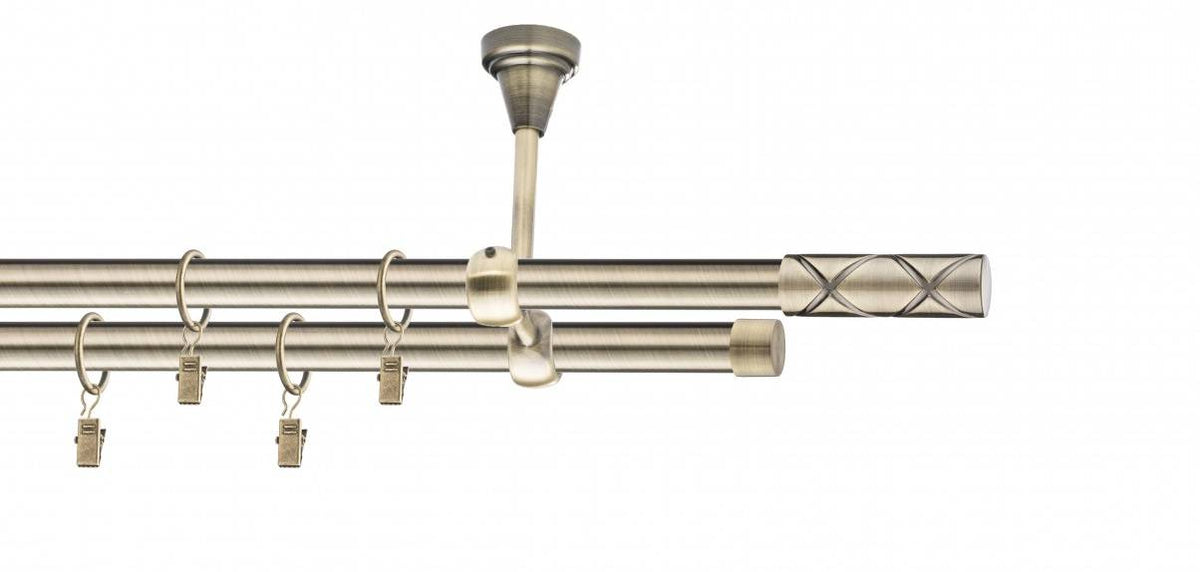 Galerie metalica Ciel dubla de tavan 19mm x 1.6m, antique brass (auriu antic)