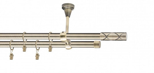 Galerie metalica Ciel dubla de tavan 19mm x 1.6m, antique brass (auriu antic)