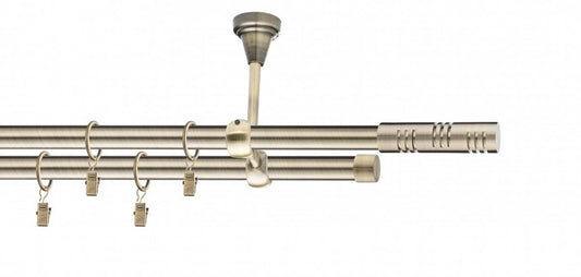 Galerie metalica Elis dubla de tavan 19mm x 1.6m, antique brass (auriu antic)
