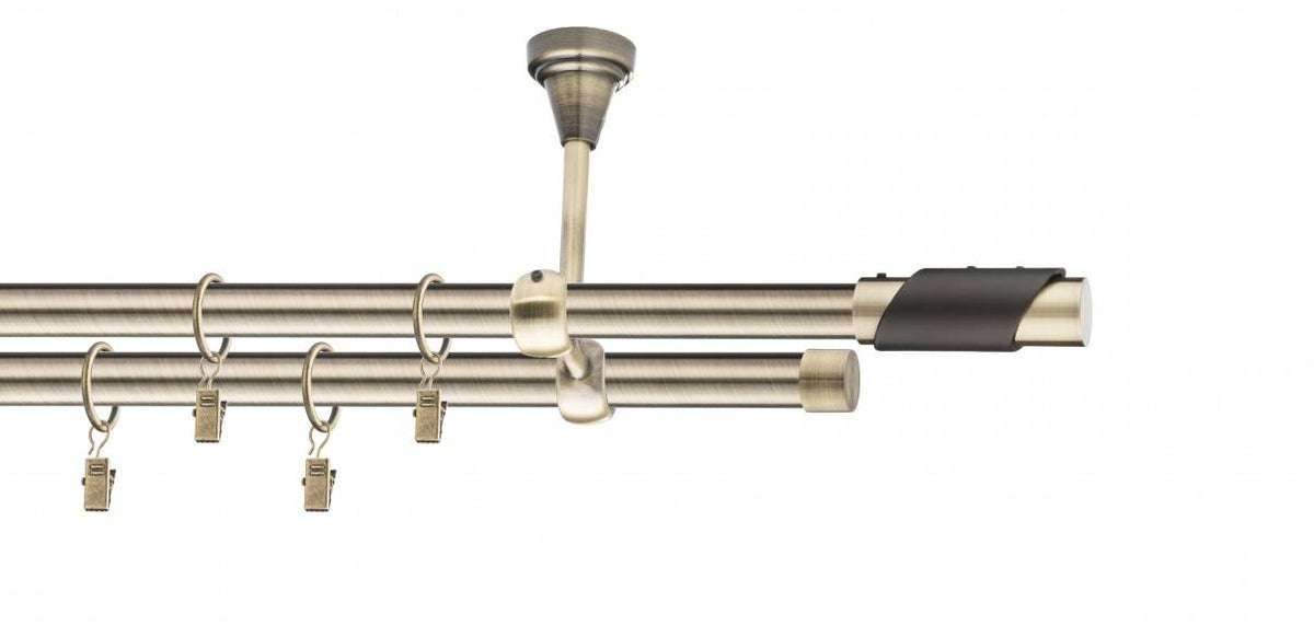 Galerie metalica Paris dubla de tavan 19mm x 1.6m, antique brass (auriu antic)