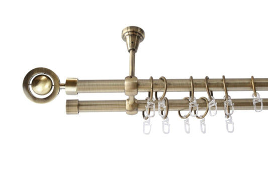 Galerie metalica Seti dubla de tavan 19mm x 1.6m, antique brass (auriu antic)