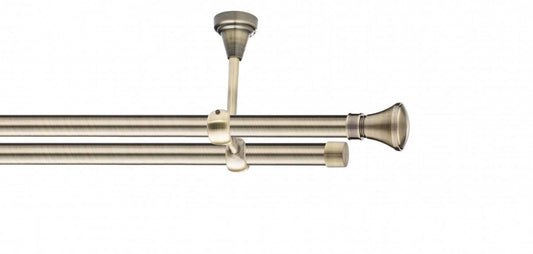 Galerie Metalică Conic, dublă, de tavan, fără inele, 16mm, antique brass (auriu antic)