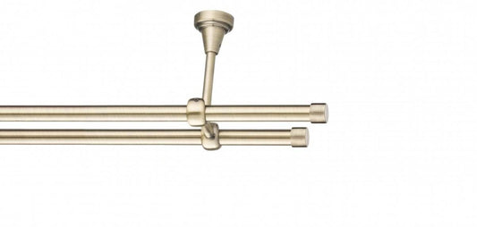 Galerie Metalică Luna, dublă, de tavan, fără inele, 16mm, antique brass (auriu antic)