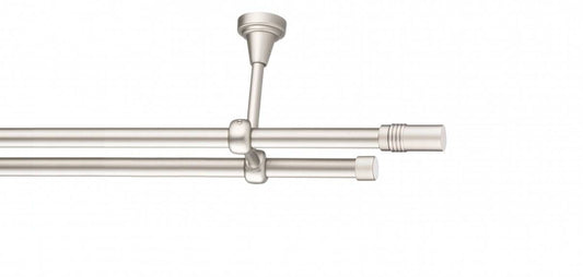 Galerie Metalică Celtex, dublă, de tavan, fără inele, 16mm, satin nichel (argintiu mat)