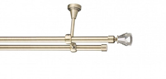 Galerie Metalică Cristal Conic, dublă, de tavan, fără inele, 19mm, antique brass (auriu antic)